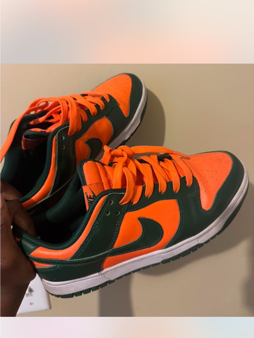 Nike Green and Orange Low-Top Sneakers
